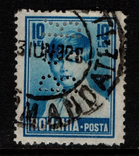 Romania 1928 King Michael 10b SG1088 Used perfin see note