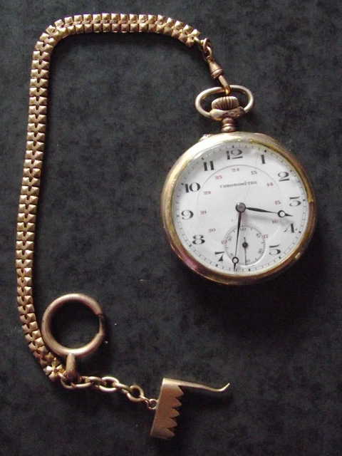 Montre à Gousset Ancienne MGBM Genève - Plaquée Or - Années 1920 - 51 Mm - Occasion Bon état