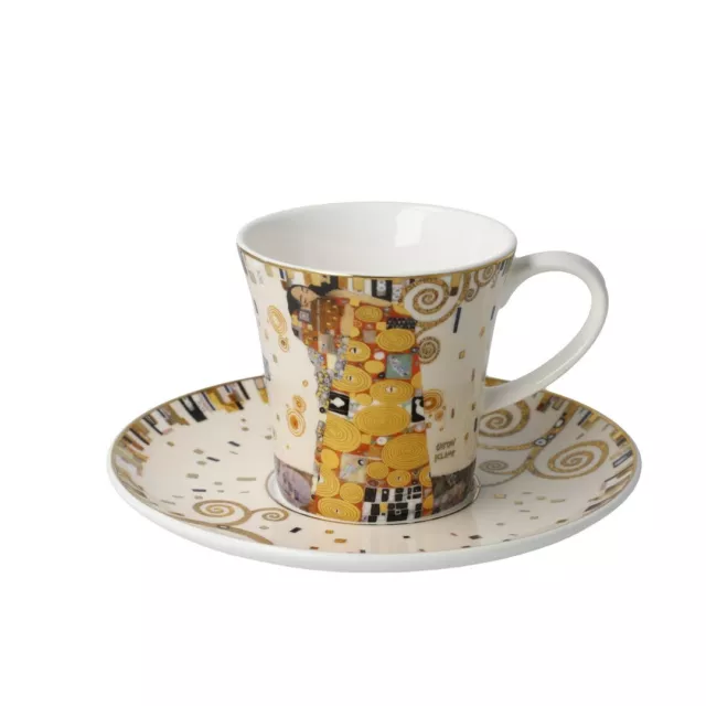 Goebel Klimt La Cumplimiento Taza de Café Set Nuevo / Ovp Diseño Oro Decoración