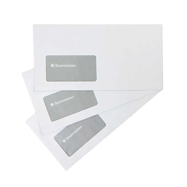 3000x Involucri Involucro Involucro 229x114 mm Bianco con Finestra 80g/m2 Adesivo Bagnato (np)