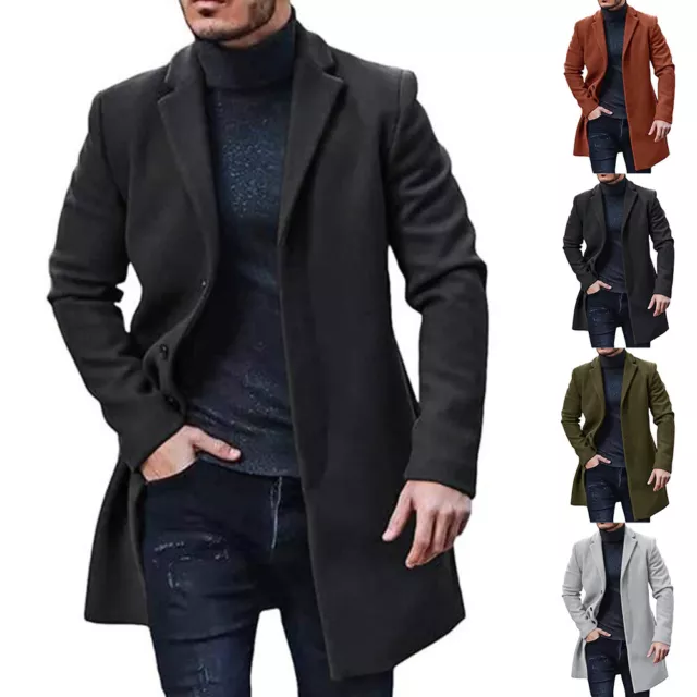 Acheter Manteau en laine pour hommes automne homme mélange de laine  pardessus hiver laine longue veste