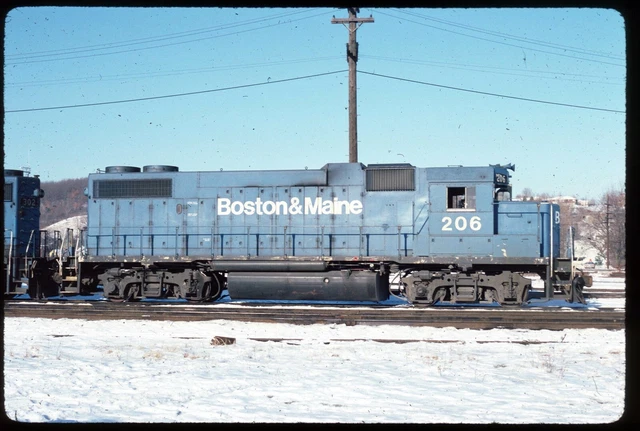 Original Rail Slide - BM Boston & Maine 206 Mechanicville NY 12-31-1983