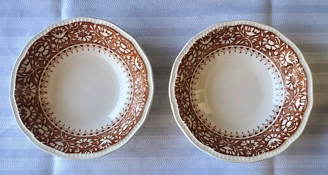 Pair of 19th-Century Kensington Ironstone Dundee Bowls – Arts and Crafts