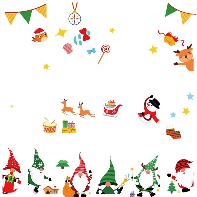Pegatinas de vidrio para decorar fáciles de rasgar respetuosas con el medio ambiente Santa Claus