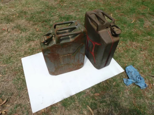 Vintage Metal Army Jerry Cans (2)