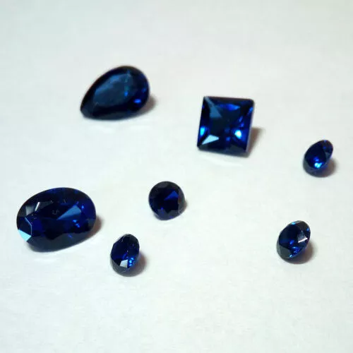 Labo Synthétique Bleu Saphir #34 Choix De Coupe & Taille 2mm-12mm