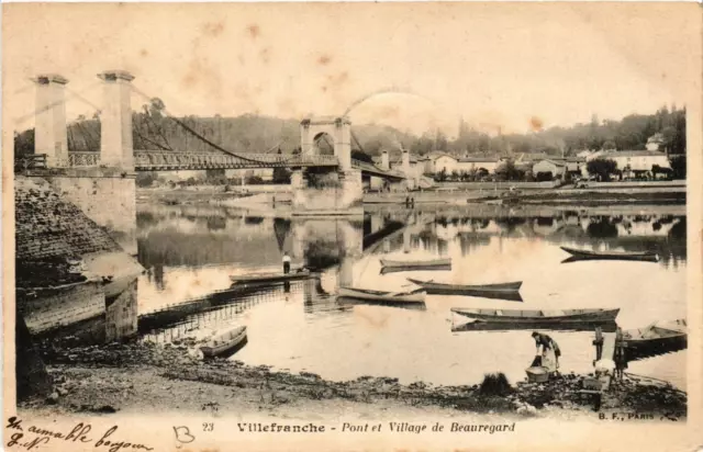 CPA VILLEFRANCHE Pont et Village de Beauregard (614616)