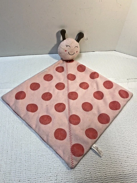 Carters Pink Ladybug Security Blanket 12" Lovey Polka Dots Bug 2010 Kids Line