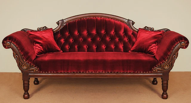 Button Tufted Couch Sofa french style Chesterfield solid wood velvet 80164a