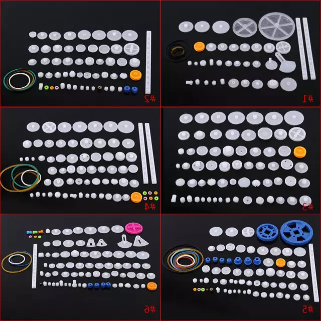 Plastic Gears Pulley Belt Worm Kits Crown Gear Set Robot Motor Toy DIY Parts♡