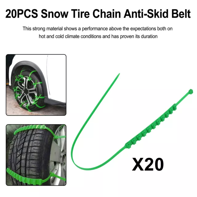 20P Snow Tire Chain Anti-Skid Belt pour Car Truck SUV Emergency Winter Driving H