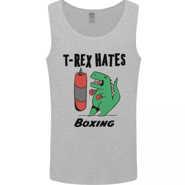 T-Rex Hates Boxing Funny Boxer MMA Sport Mens Vest Tank Top