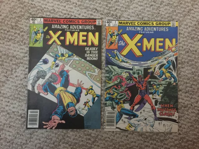 Amazing Adventures Comic Book Vol 2 #2&3 X-Men, Marvel Comics 1980 Lot of 2