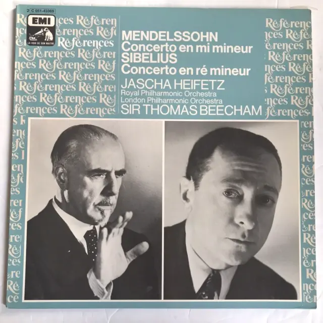 Jascha HEIFETZ Mendelssohn / Sibelius Violin Concerto BEECHAM EMI France Vinyl
