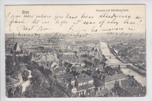 AK Graz, Panorama vom Schlossberg-Castell, 1904