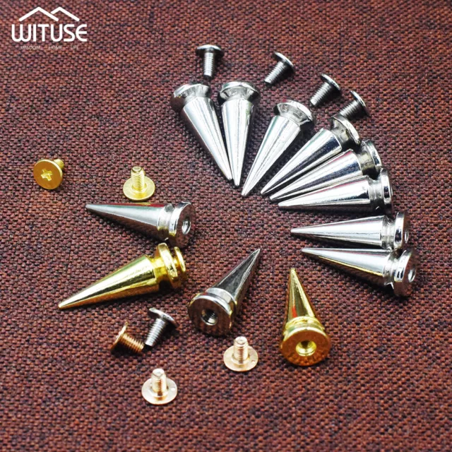 10/20/50/100Pcs Metal Studs Rivet Bullet Spike Cone Screw For Leathercraft DIY