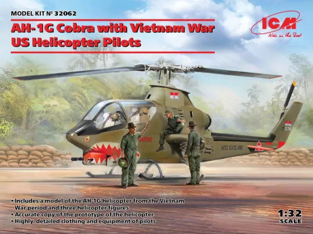 AH-1G Cobra with Vietnam War US Helicopter Pilots (Model kits)  1/32 ICM 32062