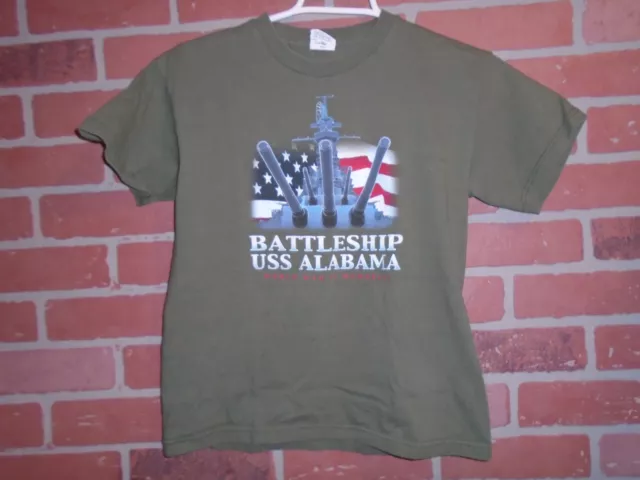 Uss Alabama Battleship World War Two Memorial Tshirt Youth Large