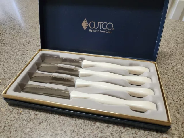 Brand New Cutco Steak Knives - Velvet Gift Box - Pearl White