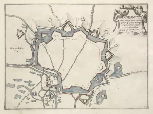 Schlettstadt Original Kupferstich Mortier 1705