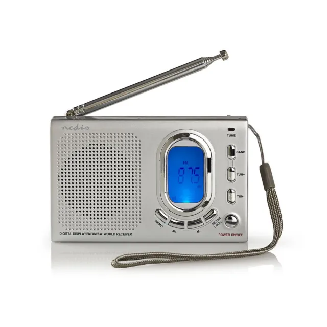 Radio Am/Fm/Mw/Sw Portable Digitale Avec Horloge Reveil Et Memoire Stations