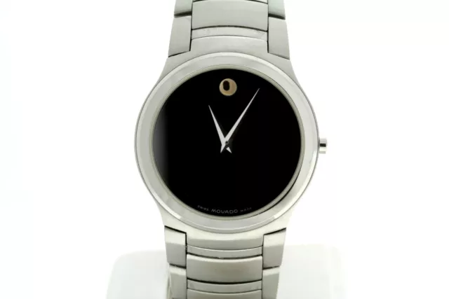Uomo Movado Kardelo 0605478 84 G2 1851 Quadrante Nero Orologio IN Acciaio Inox