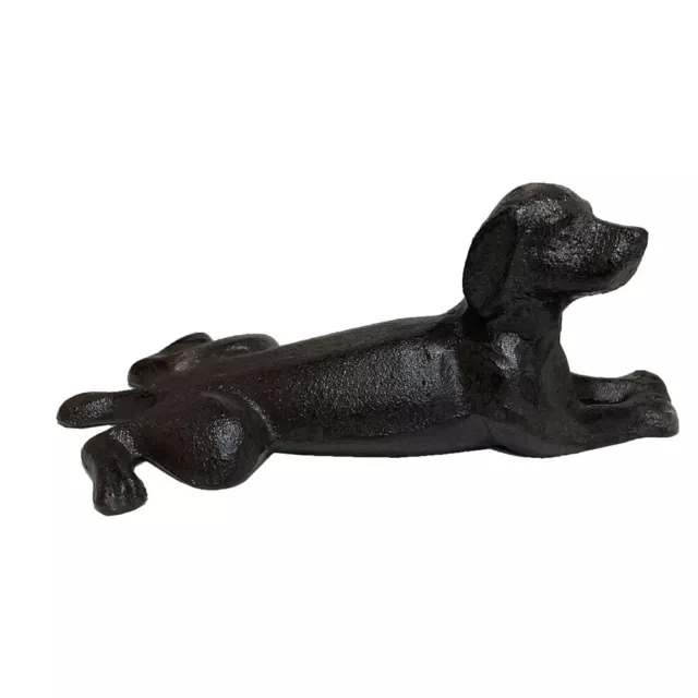 Mr Gecko Dachshund Dog Door Wedge Cast Iron Handcrafted Antique Black Door Stop