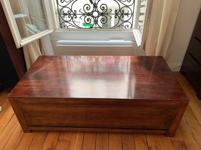 Table Basse Carrée Avec Coffre De Rangement Amovible - 72 X 72 X 30 Cm Panneaux De Particules Motif Marbre Blanc 92575085