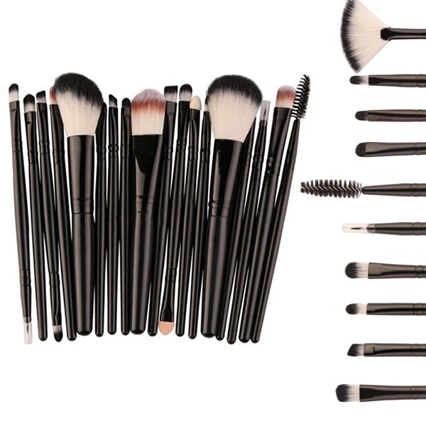 TRUCCO SET OMBRETTO PENNELLI PROFESSIONALI CIPRIA SFUMATURE PENNELLO 18 PEZZI ug