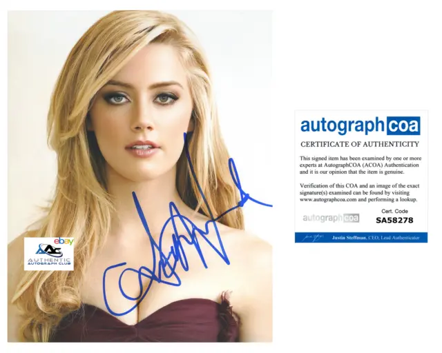 Amber Heard Autograph Signed 8X10 Photo Acoa