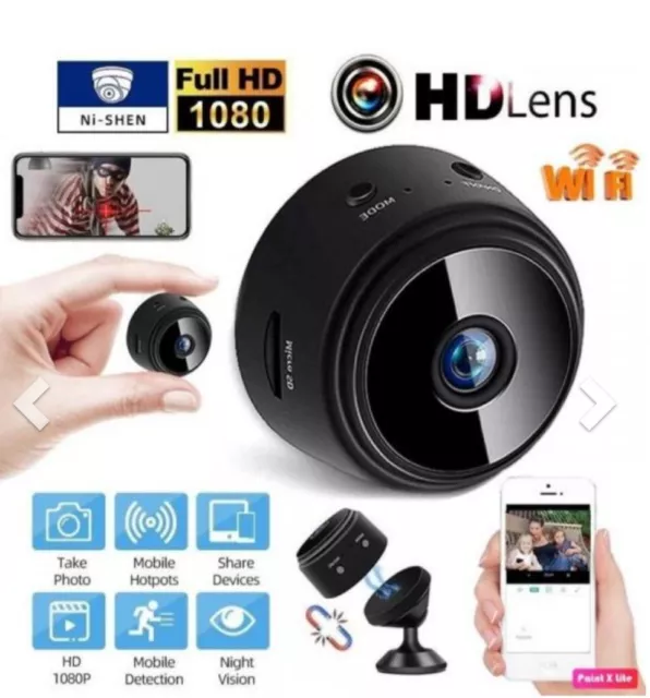 Mini Camara Espia De Seguridad HD Wifi Inalambrica Para Interior Casa Con Audio