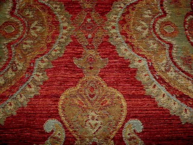 6-5/8Y Kravet Lee Jofa Rust Persian Floral Medallion Damask Upholstery Fabric 3