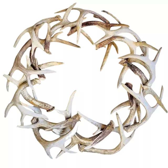 Festive Holiday Antler Resin Wreath for Christmas Front Doors