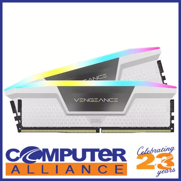 32GB DDR5 (2x16G) Corsair 6000MHz Vengeance RGB CMH32GX5M2E6000C36W White RAM