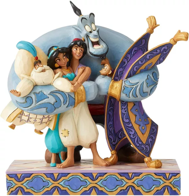Enesco Jim Shore Disney Traditions Aladdin Jasmine with Genie Lamp  Figurine, 5.25 Inch, Multicolor