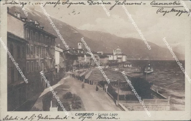 cg40 cartolina cannobio lungo lago provincia di verbania piemonte 1922