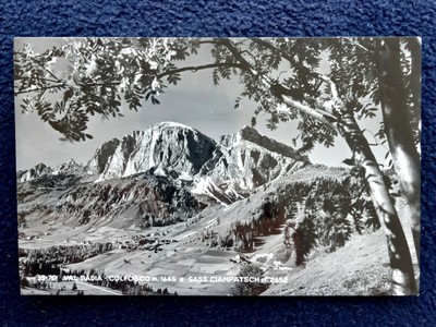 Bolzano Cartolina bn VAL BADIA COLFOSCO SASS CIAMPATSCH Corvara Alto Adige prov 