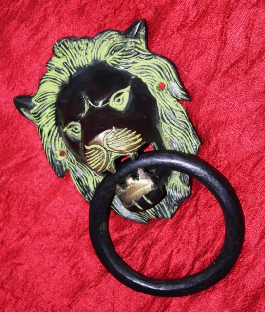 Lion Tête Design Main Vintage Style Porte Laiton Heurtoir Maison Sonnette MJ12