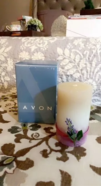 Avon Lavender Pillar Candle - Avon Home Fragrance Collection - Floral - RARE