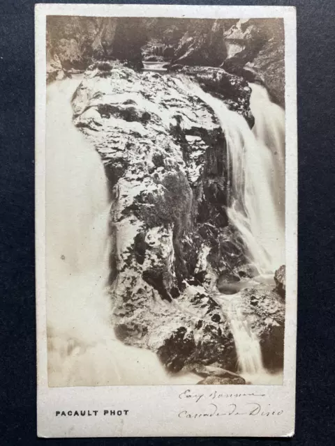 France, Pyrénées, Eaux-Bonnes, Cascade, Vintage albumen print, ca.1870 Tirage vi