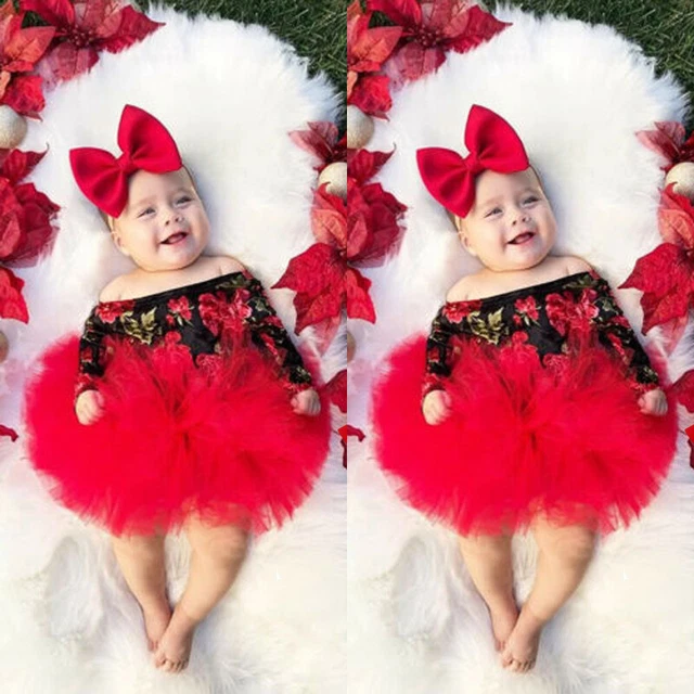 Newborn Baby Girl Solid Tulle Tutu Romper Bodysuit Clothes Headband Outfits Set