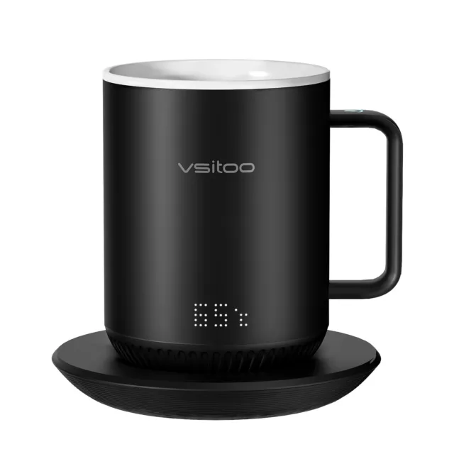 VSITOO Control Smart Coffee Mug - 10oz Black - App Controlled Heated Coffee Cup