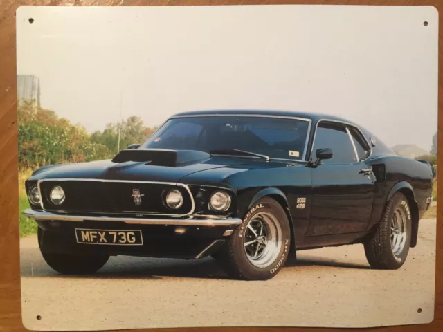 Tin Sign Vintage 1969 Ford Mustang Boss 429