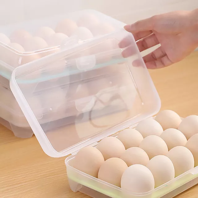 15 Grids Egg Storage Box Egg Carton PP Case Egg Box Tray with Lid Drawer