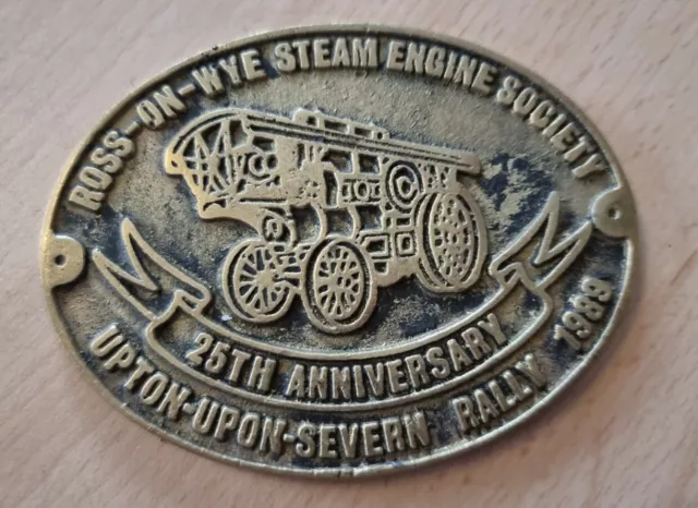 Ross-On-Wye Steam Engine Society Rally 1989 25th Anniversary Brass 98mm x 75mm