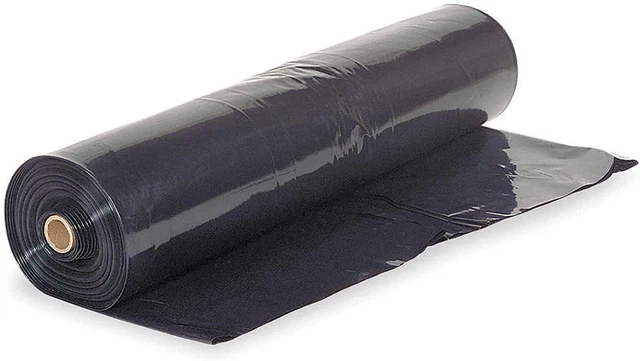 - Black Plastic Sheeting - 4 Mil - (8' X 100') - Black Plastic Tarp, Polyethylen