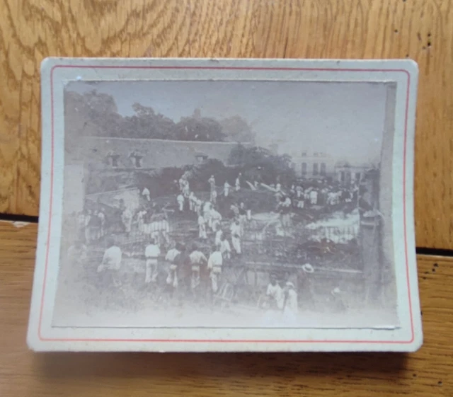 Photo Ancienne Incendie du chantier de bois - maison Besson Moulins Allier 1902