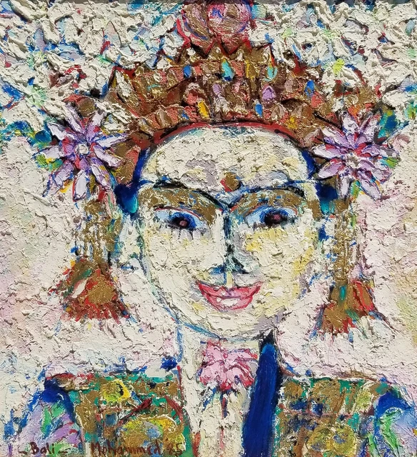 Original 1985 Mohammed The Painter Harahap Indonesian Goddess Portrait Painting