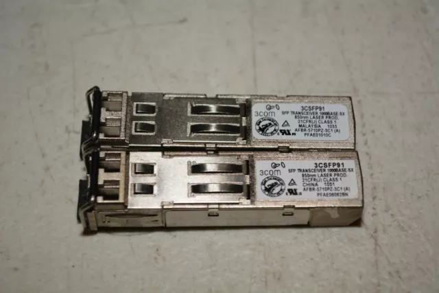 Lot 2x 3Com 3CSFP91 1000Base-SX LAN SFP 850nm SFP Transceiver #M286