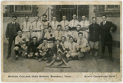 Boston College High School Baseball Team 1914 Antique Postcard State Champions